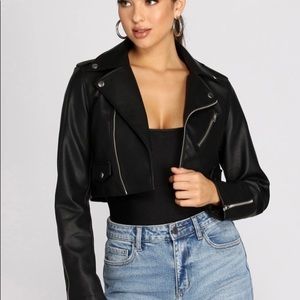 Cropped Leather Jacket